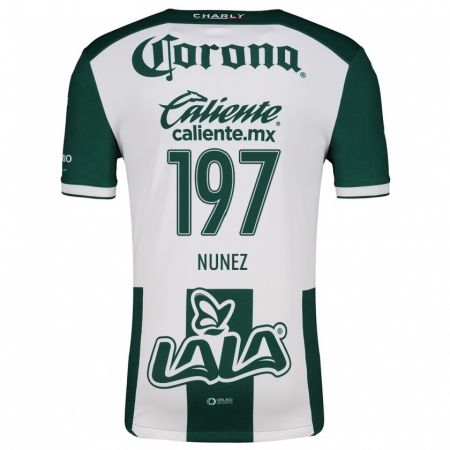 Kandiny Niño Camiseta Kevin Núñez #197 Verde Blanco 1ª Equipación 2024/25 La Camisa