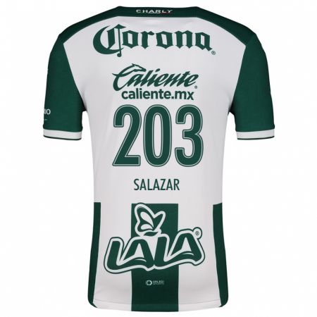 Kandiny Niño Camiseta Roberto Salazar #203 Verde Blanco 1ª Equipación 2024/25 La Camisa México