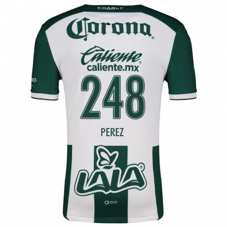 Kandiny Niño Camiseta Jonathan Pérez #248 Verde Blanco 1ª Equipación 2024/25 La Camisa México