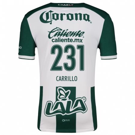 Kandiny Niño Camiseta Ángel Carrillo #231 Verde Blanco 1ª Equipación 2024/25 La Camisa México