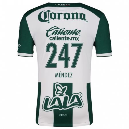 Kandiny Niño Camiseta Owen Méndez #247 Verde Blanco 1ª Equipación 2024/25 La Camisa México