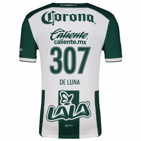 Kandiny Niño Camiseta Eduardo De Luna #307 Verde Blanco 1ª Equipación 2024/25 La Camisa