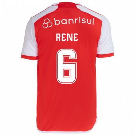 Kandiny Bambino Maglia Renê #6 Rosso Bianco Kit Gara Home 2024/25 Maglietta