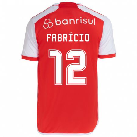 Kandiny Kinderen Fabrício #12 Rood Wit Thuisshirt Thuistenue 2024/25 T-Shirt