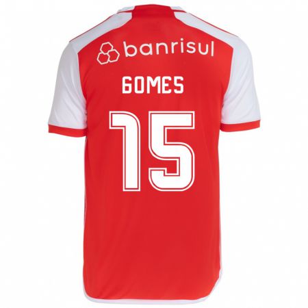 KandinyキッズBruno Gomes#15赤白ホームシャツ2024/25ジャージーユニフォーム