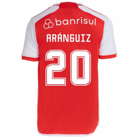 Kandiny Kinderen Charles Aránguiz #20 Rood Wit Thuisshirt Thuistenue 2024/25 T-Shirt