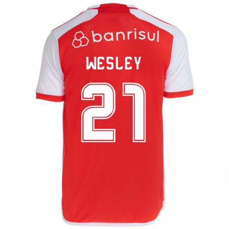 Kandiny Bambino Maglia Wesley #21 Rosso Bianco Kit Gara Home 2024/25 Maglietta