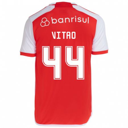 Kandiny Bambino Maglia Vitão #44 Rosso Bianco Kit Gara Home 2024/25 Maglietta