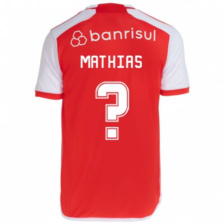 Kandiny Niño Camiseta Ricardo Mathias #0 Rojo Blanco 1ª Equipación 2024/25 La Camisa