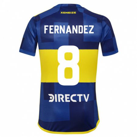 Kandiny Bambino Maglia Pol Fernández #8 Blu Giallo Kit Gara Home 2024/25 Maglietta