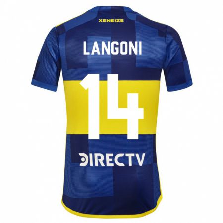 Kandiny Niño Camiseta Luca Langoni #14 Azul Amarillo 1ª Equipación 2024/25 La Camisa México