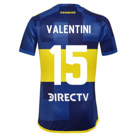 Kandiny Kinderen Nicolás Valentini #15 Blauw Geel Thuisshirt Thuistenue 2024/25 T-Shirt België