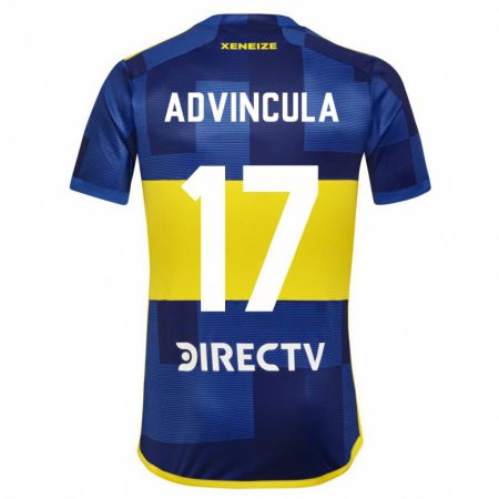 Kandiny Kinderen Luis Advíncula #17 Blauw Geel Thuisshirt Thuistenue 2024/25 T-Shirt