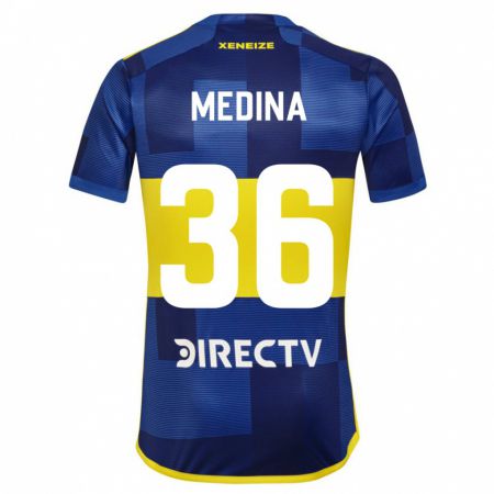 Kandiny Kinderen Cristian Medina #36 Blauw Geel Thuisshirt Thuistenue 2024/25 T-Shirt