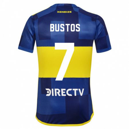 Kandiny Niño Camiseta Tomás Bustos #7 Azul Amarillo 1ª Equipación 2024/25 La Camisa México