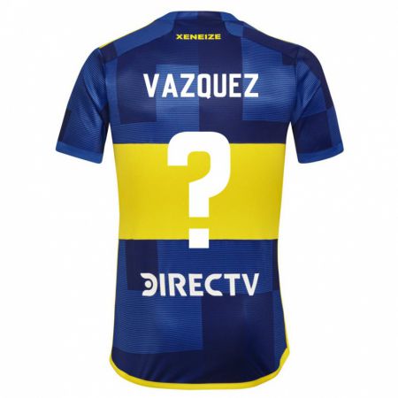 Kandiny Niño Camiseta Luis Vázquez #0 Azul Amarillo 1ª Equipación 2024/25 La Camisa México