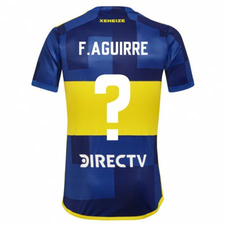 Kandiny Niño Camiseta Federico Aguirre #0 Azul Amarillo 1ª Equipación 2024/25 La Camisa México