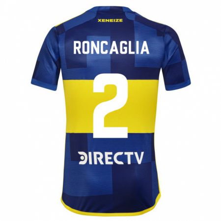 Kandiny Kinder Facundo Roncaglia #2 Blau Gelb Heimtrikot Trikot 2024/25 T-Shirt Österreich