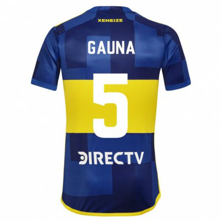 Kandiny Kinder Santiago Gauna #5 Blau Gelb Heimtrikot Trikot 2024/25 T-Shirt Österreich