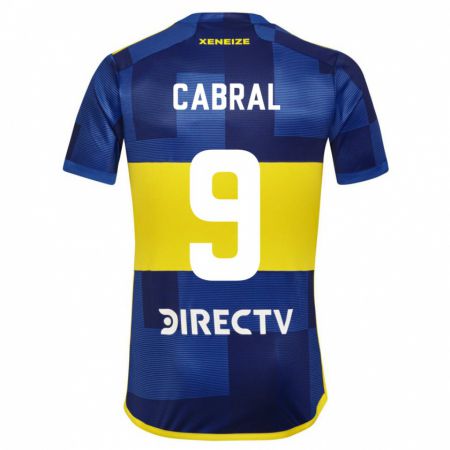 Kandiny Niño Camiseta Bruno Cabral #9 Azul Amarillo 1ª Equipación 2024/25 La Camisa México