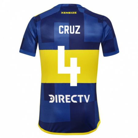 Kandiny Niño Camiseta Julieta Cruz #4 Azul Amarillo 1ª Equipación 2024/25 La Camisa México