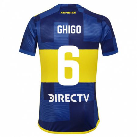 Kandiny Niño Camiseta Cecilia Ghigo #6 Azul Amarillo 1ª Equipación 2024/25 La Camisa México