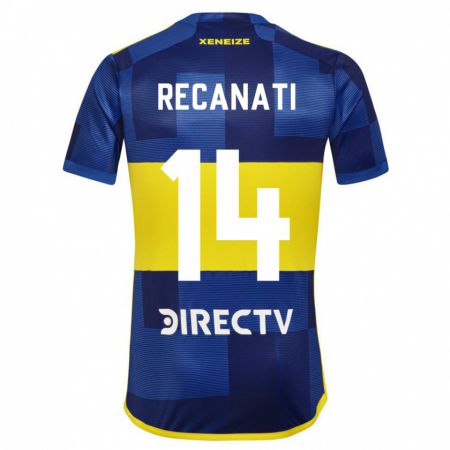 Kandiny Bambino Maglia Bianca Recanati #14 Blu Giallo Kit Gara Home 2024/25 Maglietta