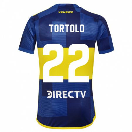 Kandiny Kinderen Dulce Tortolo #22 Blauw Geel Thuisshirt Thuistenue 2024/25 T-Shirt