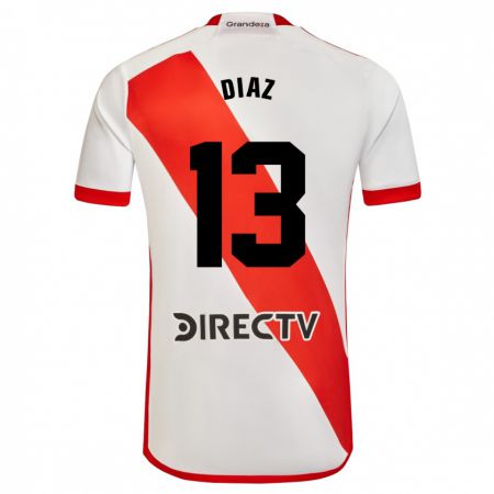 Kandiny Kinderen Enzo Díaz #13 Wit Rood Thuisshirt Thuistenue 2024/25 T-Shirt