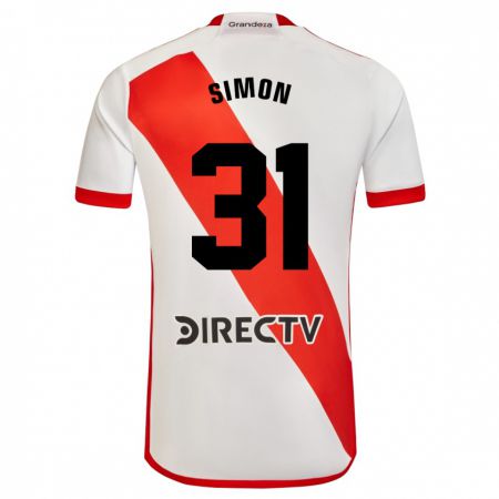 Kandiny Kinderen Santiago Simón #31 Wit Rood Thuisshirt Thuistenue 2024/25 T-Shirt België