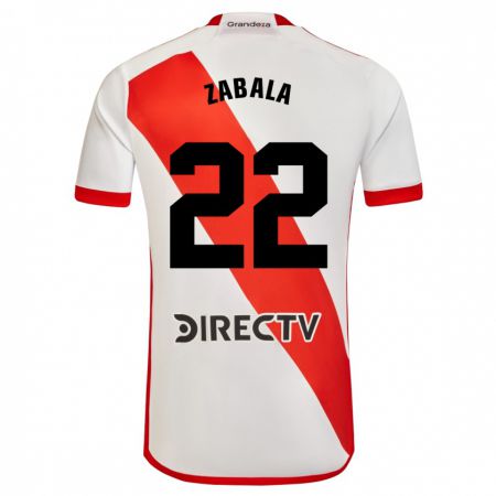 Kandiny Kinderen Daniel Zabala #22 Wit Rood Thuisshirt Thuistenue 2024/25 T-Shirt België