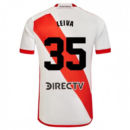 Kandiny Bambino Maglia Tobías Leiva #35 Bianco Rosso Kit Gara Home 2024/25 Maglietta