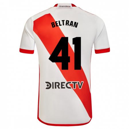 Kandiny Kinderen Santiago Beltrán #41 Wit Rood Thuisshirt Thuistenue 2024/25 T-Shirt