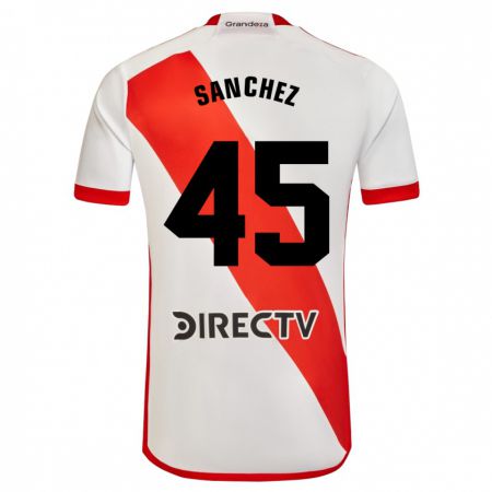 Kandiny Kinderen Sebastián Sánchez #45 Wit Rood Thuisshirt Thuistenue 2024/25 T-Shirt