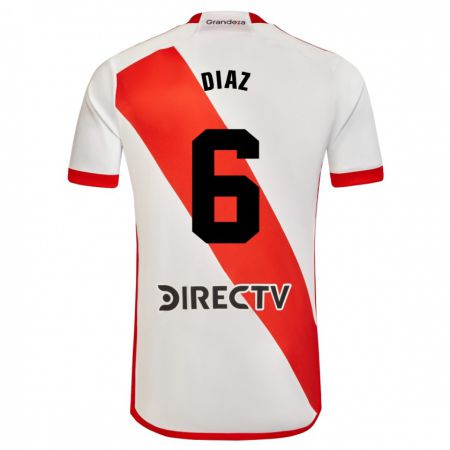 Kandiny Bambino Maglia Milagros Díaz #6 Bianco Rosso Kit Gara Home 2024/25 Maglietta