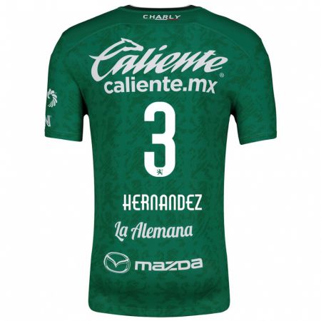 Kandiny Kinderen Pedro Hernández #3 Groen Wit Thuisshirt Thuistenue 2024/25 T-Shirt