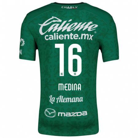 Kandiny Bambino Maglia Alan Medina #16 Verde Bianco Kit Gara Home 2024/25 Maglietta