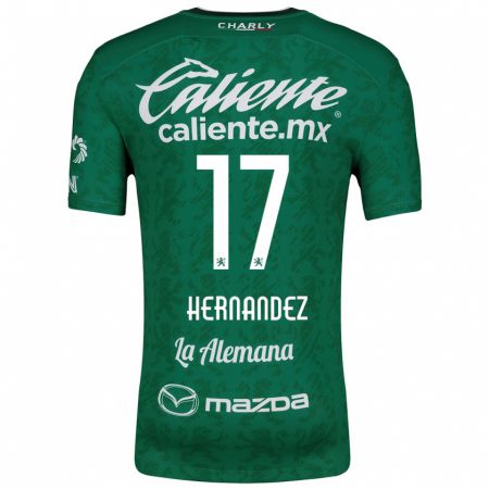 Kandiny Kinderen Daniel Hernández #17 Groen Wit Thuisshirt Thuistenue 2024/25 T-Shirt België