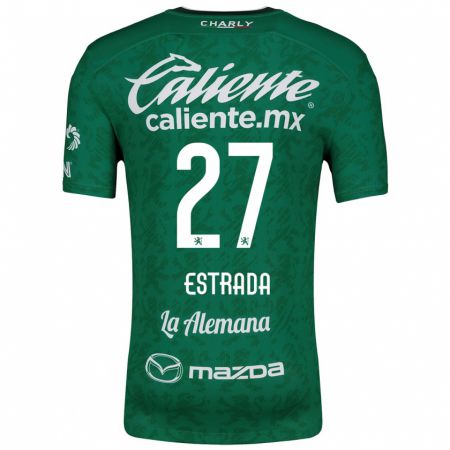 Kandiny Bambino Maglia Ángel Estrada #27 Verde Bianco Kit Gara Home 2024/25 Maglietta