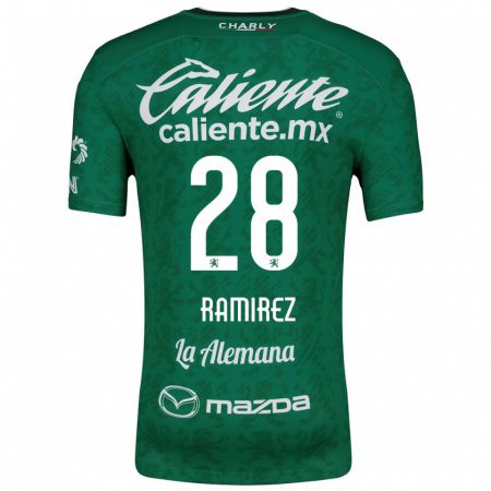 Kandiny Bambino Maglia David Ramírez #28 Verde Bianco Kit Gara Home 2024/25 Maglietta