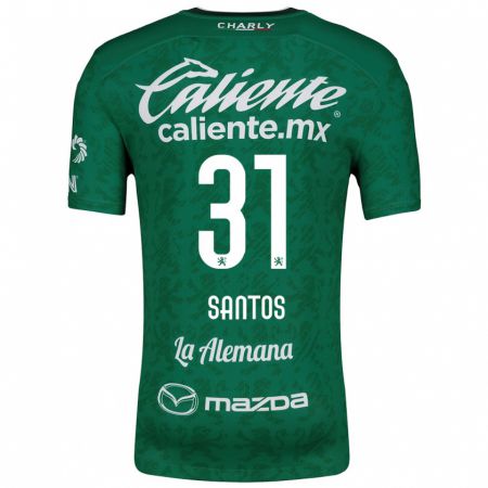 Kandiny Kinderen Sebastián Santos #31 Groen Wit Thuisshirt Thuistenue 2024/25 T-Shirt België