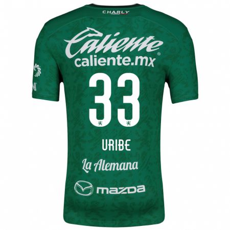 Kandiny Bambino Maglia Héctor Uribe #33 Verde Bianco Kit Gara Home 2024/25 Maglietta