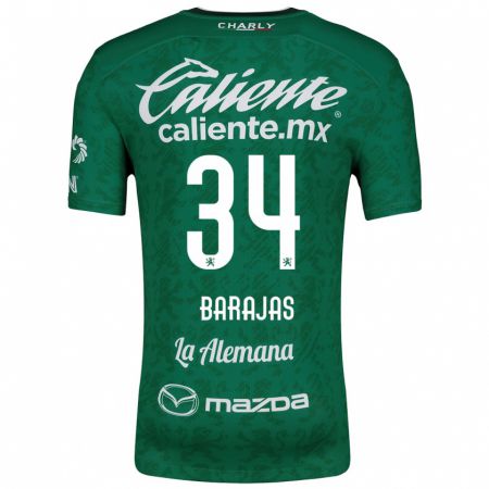 Kandiny Kinderen Víctor Barajas #34 Groen Wit Thuisshirt Thuistenue 2024/25 T-Shirt België