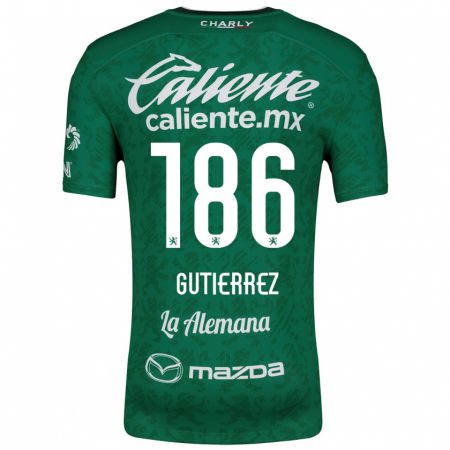 Kandiny Kinderen Alan Gutiérrez #186 Groen Wit Thuisshirt Thuistenue 2024/25 T-Shirt