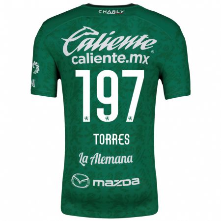 Kandiny Kinderen Erick Torres #197 Groen Wit Thuisshirt Thuistenue 2024/25 T-Shirt