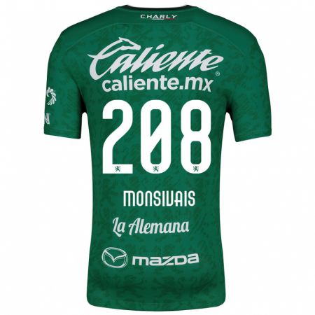 Kandiny Kinderen Daniel Monsivaís #208 Groen Wit Thuisshirt Thuistenue 2024/25 T-Shirt