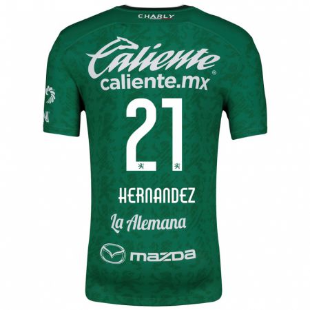 Kandiny Bambino Maglia Alexa Hernández #21 Verde Bianco Kit Gara Home 2024/25 Maglietta