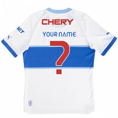 Kandiny Bambino Maglia Il Tuo Nome #0 Bianco Blu Kit Gara Home 2024/25 Maglietta