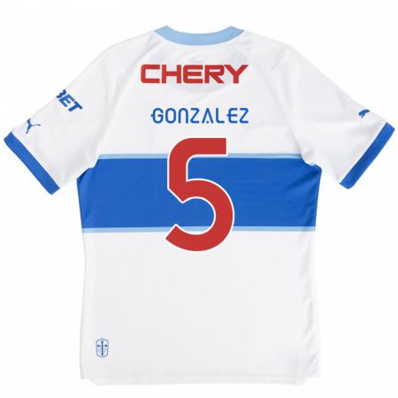 Kandiny Kinderen Daniel González #5 Wit Blauw Thuisshirt Thuistenue 2024/25 T-Shirt België