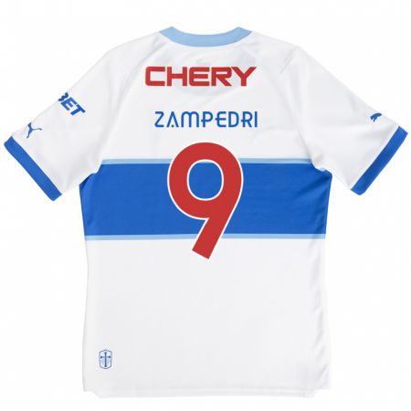 Kandiny Kinder Fernando Zampedri #9 Weiß Blau Heimtrikot Trikot 2024/25 T-Shirt Österreich